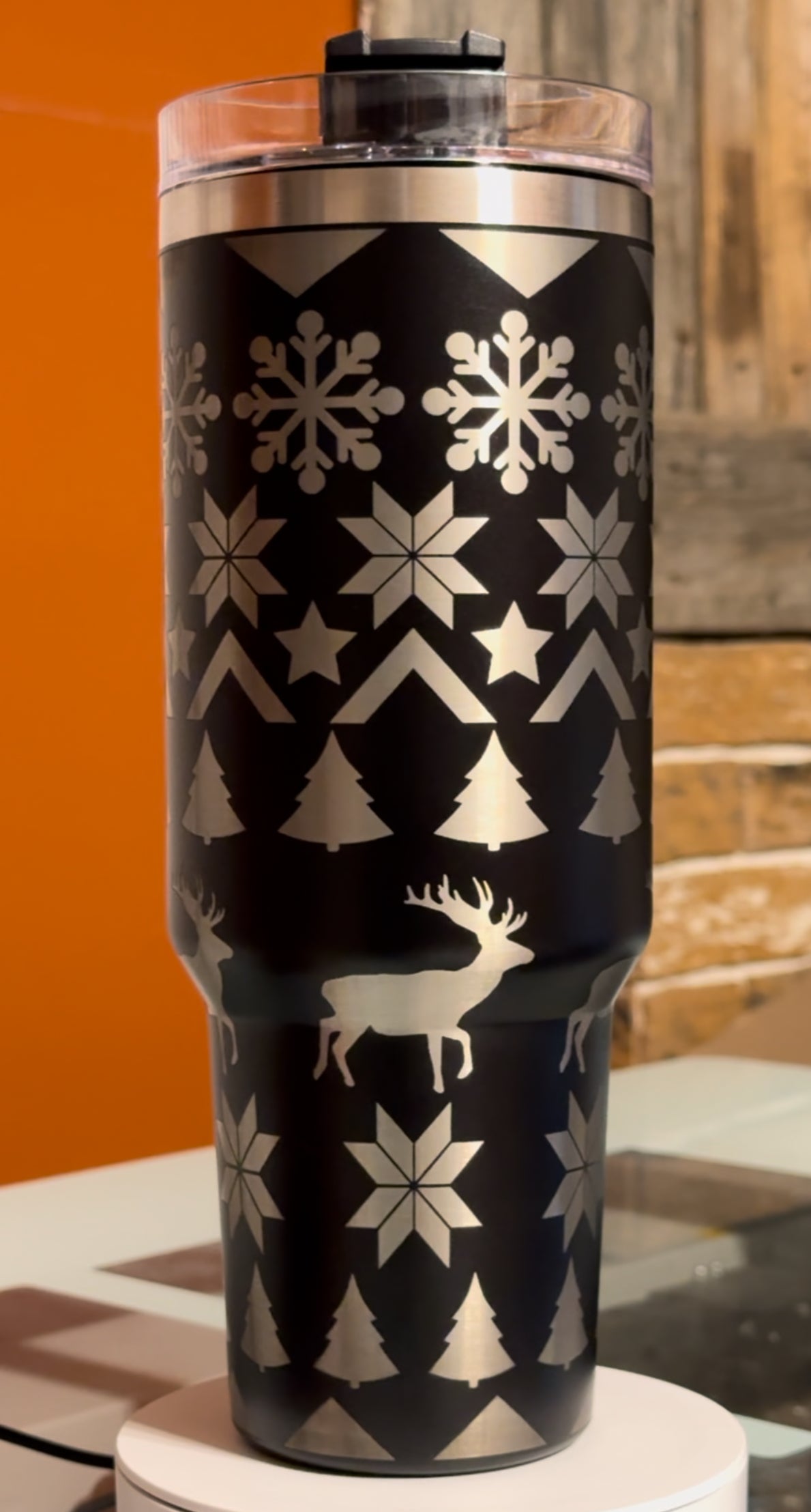 Black 40oz Christmas Sweater Tumbler